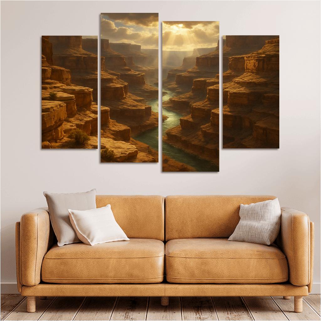 Amber Sunbreak Over Terraced Canyon decor
