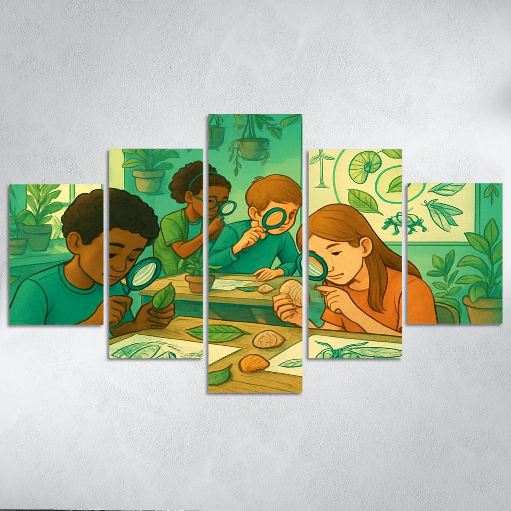 Biomimicry Lab Learning Innovation From Nature multi-panel paintings