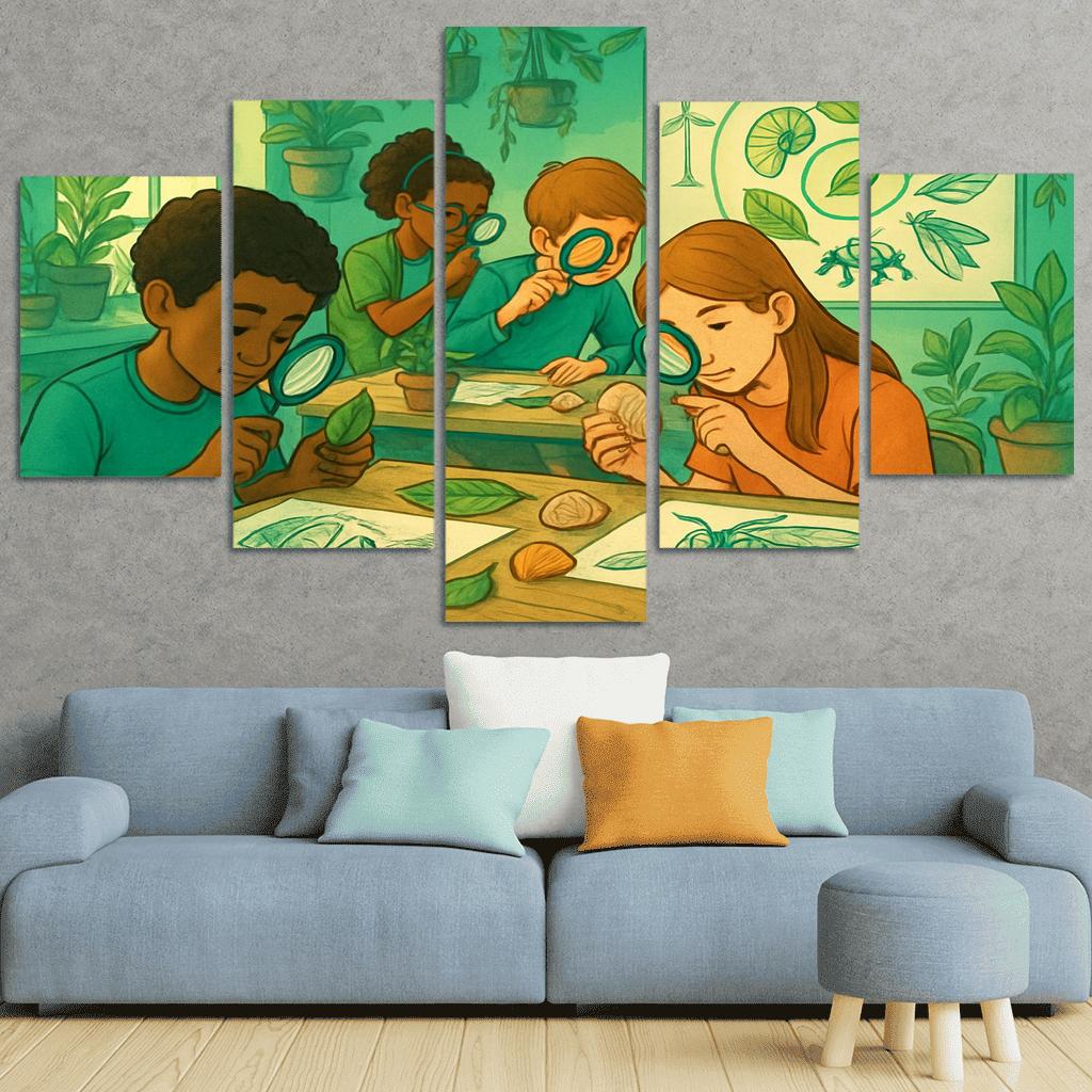 Biomimicry Lab Learning Innovation From Nature multi-panel paintings