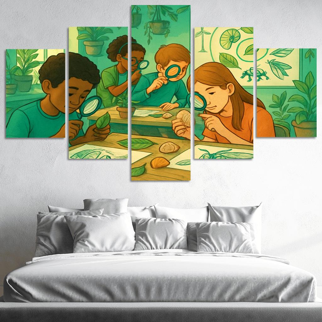 Biomimicry Lab Learning Innovation From Nature multi-panel paintings