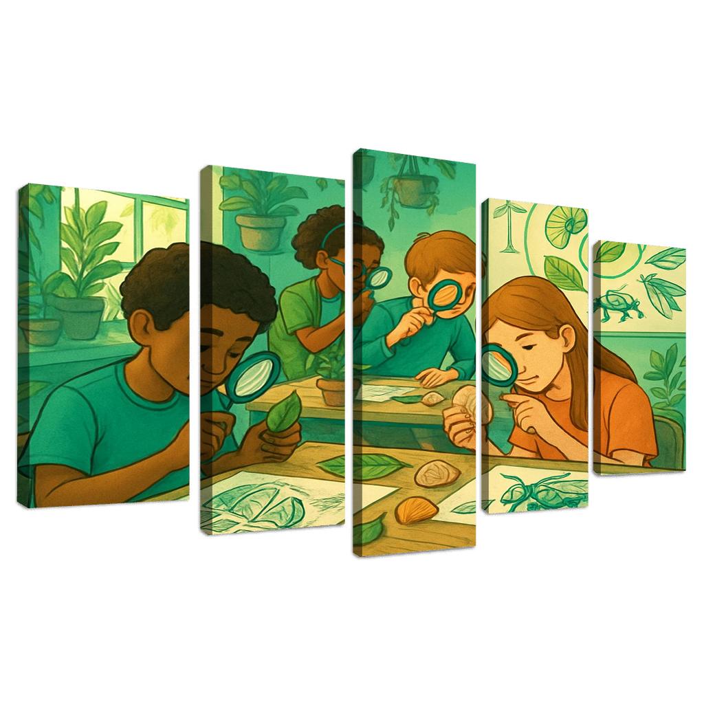 Biomimicry Lab Learning Innovation From Nature multi-panel paintings