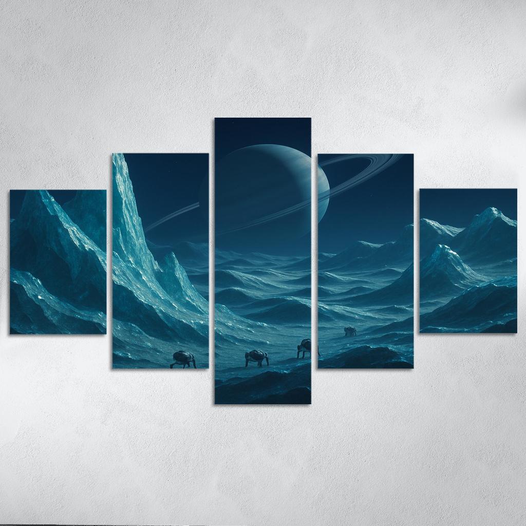 Crystal Frost Dunes On A Carbon Ice Moon wall art