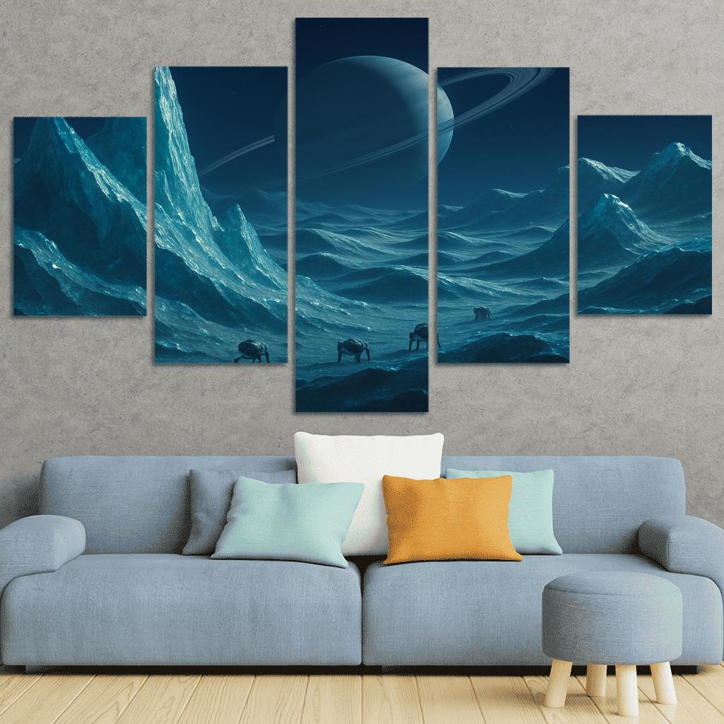 Crystal Frost Dunes On A Carbon Ice Moon wall art