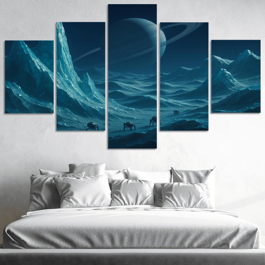 Crystal Frost Dunes On A Carbon Ice Moon wall art
