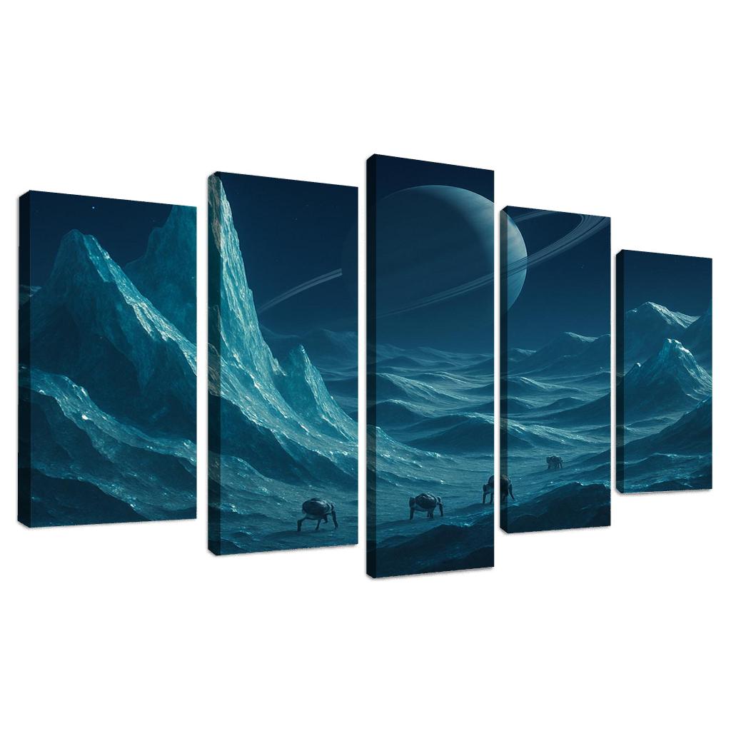Crystal Frost Dunes On A Carbon Ice Moon wall art