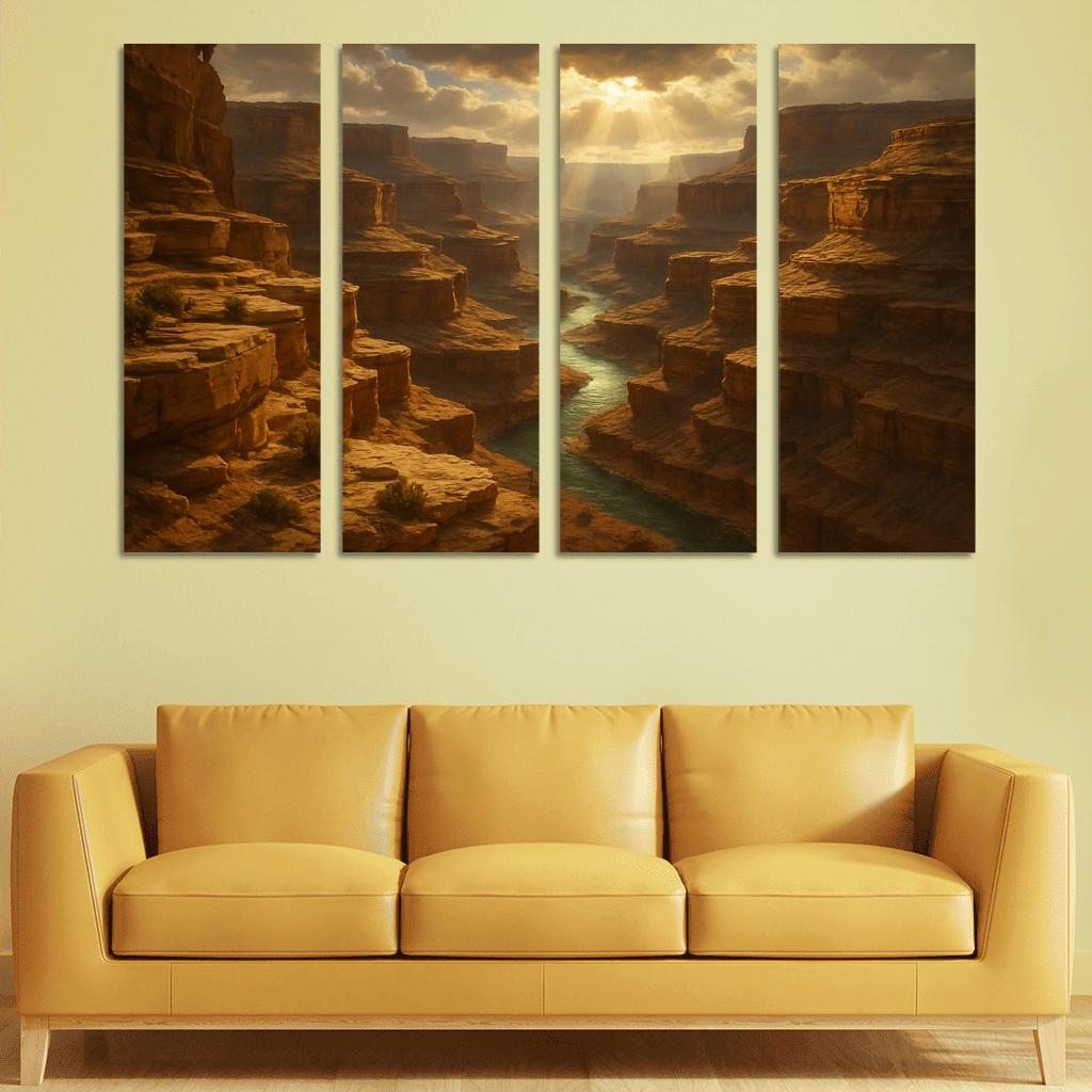 Amber Sunbreak Over Terraced Canyon decor