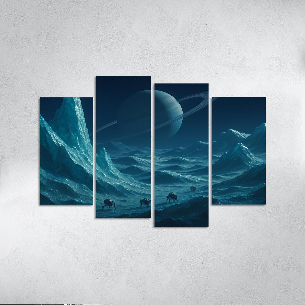 Crystal Frost Dunes On A Carbon Ice Moon wall art