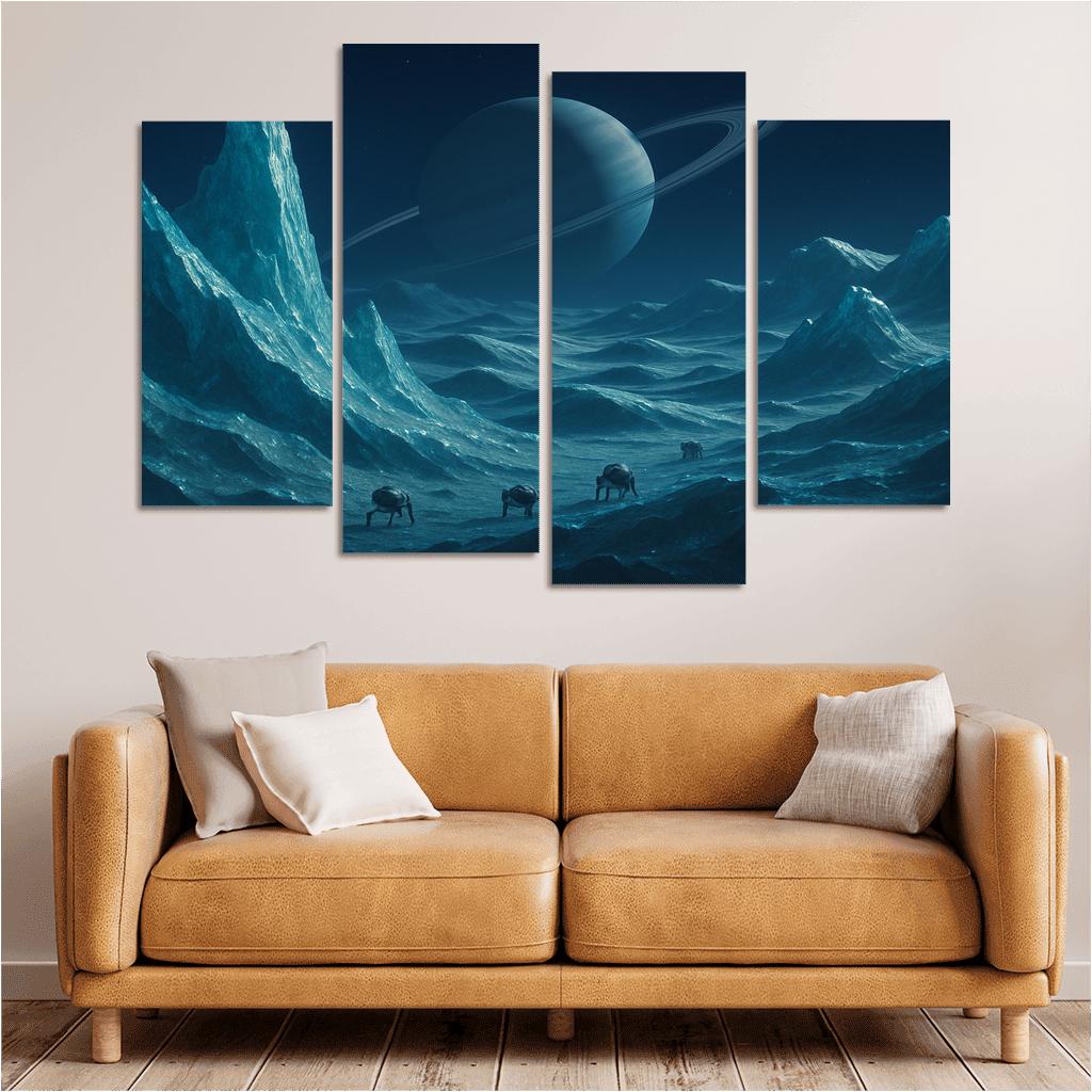 Crystal Frost Dunes On A Carbon Ice Moon wall art