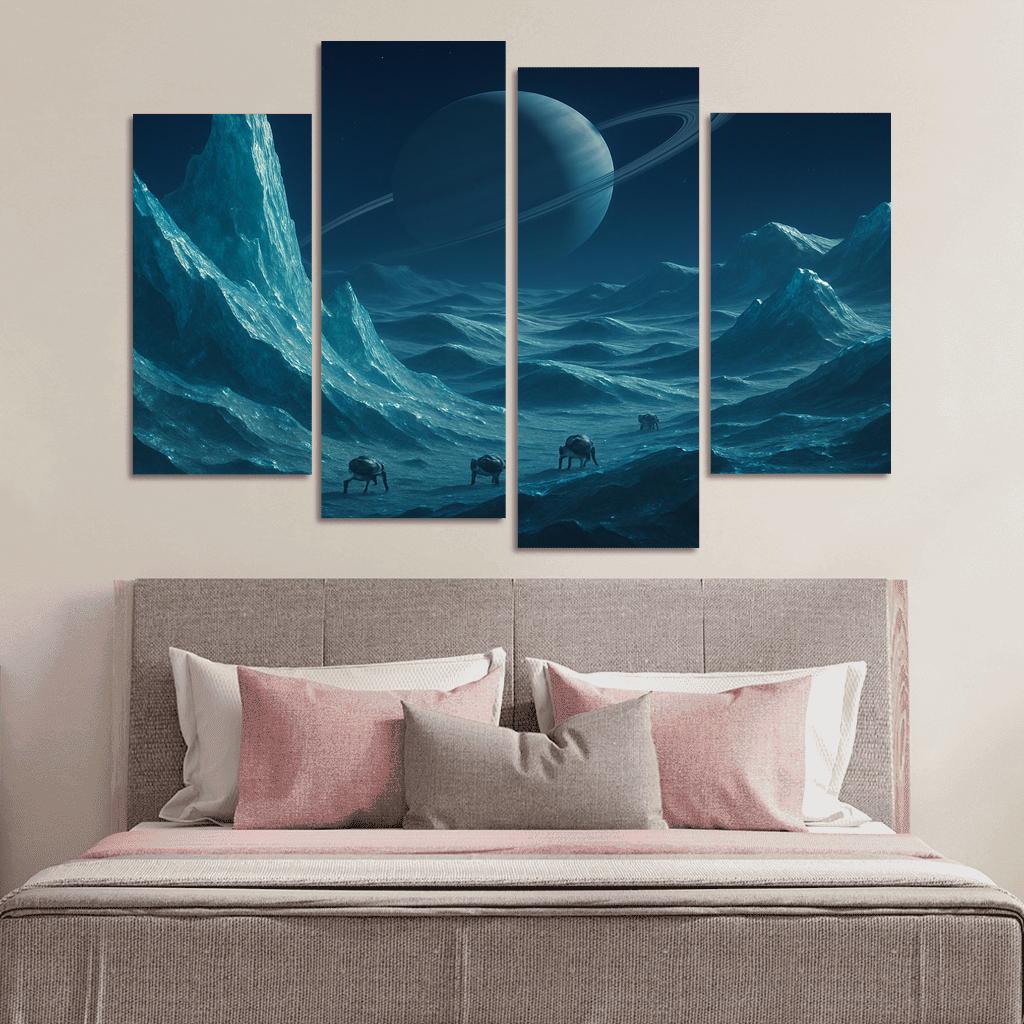 Crystal Frost Dunes On A Carbon Ice Moon wall art