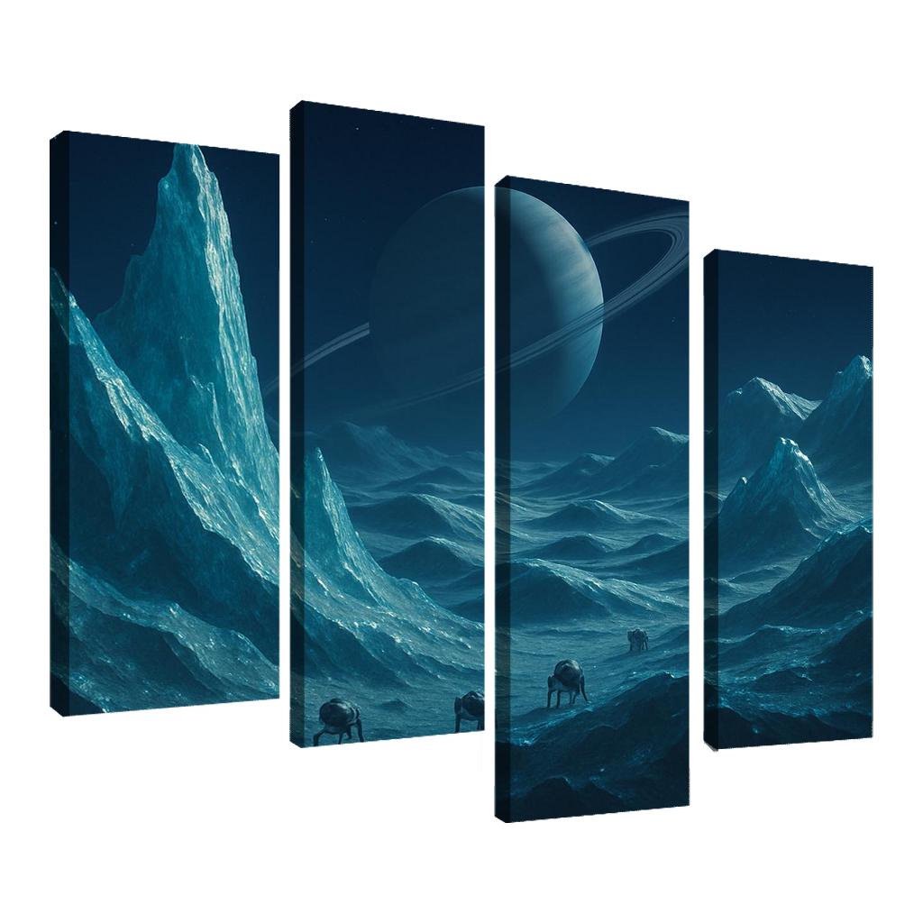 Crystal Frost Dunes On A Carbon Ice Moon wall art