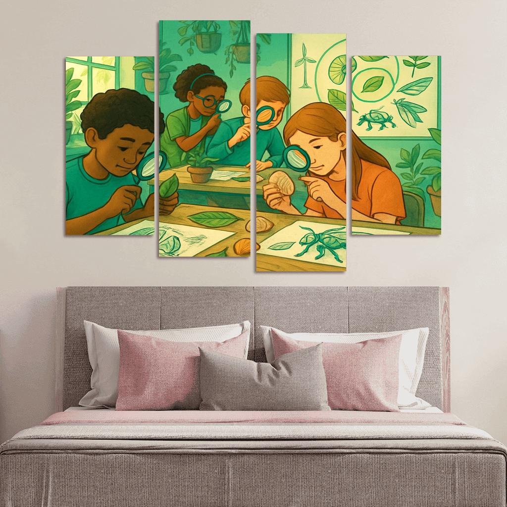 Biomimicry Lab Learning Innovation From Nature multi-panel paintings