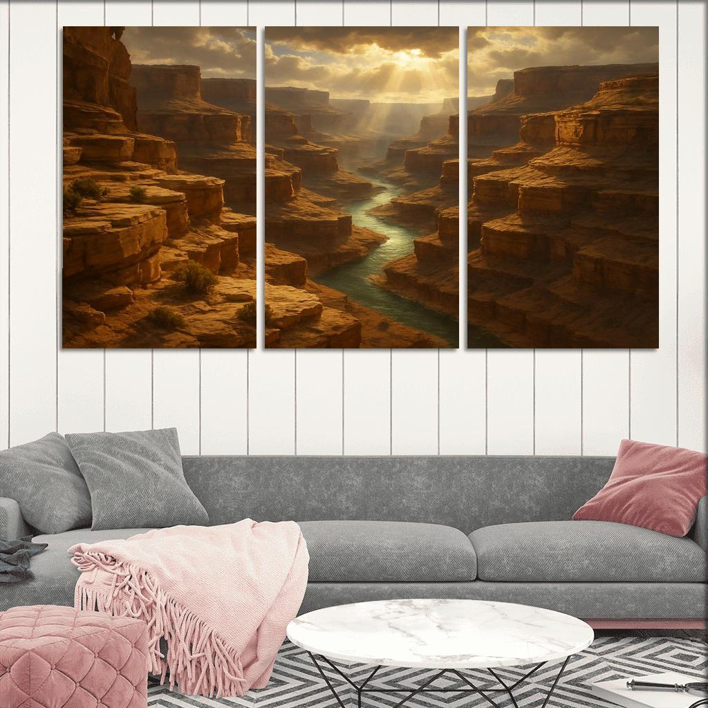 Amber Sunbreak Over Terraced Canyon decor