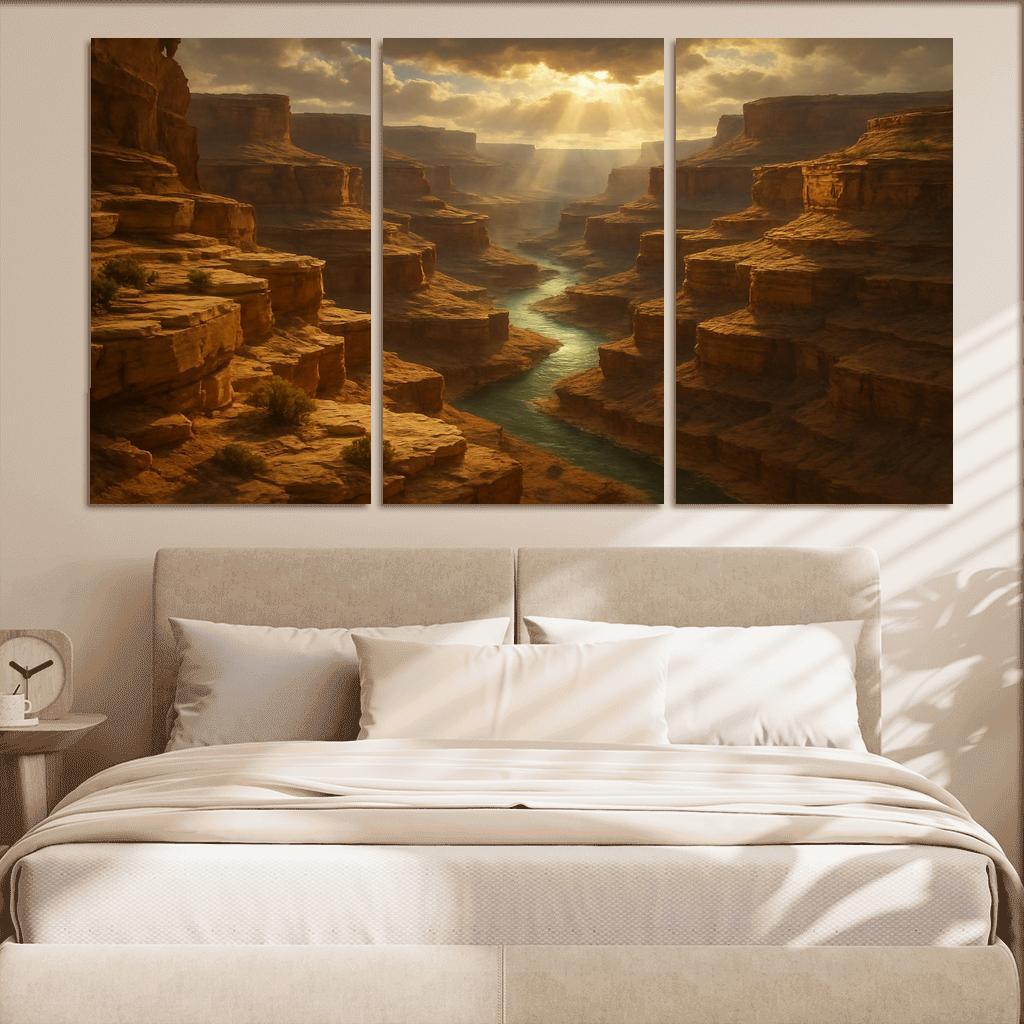 Amber Sunbreak Over Terraced Canyon decor