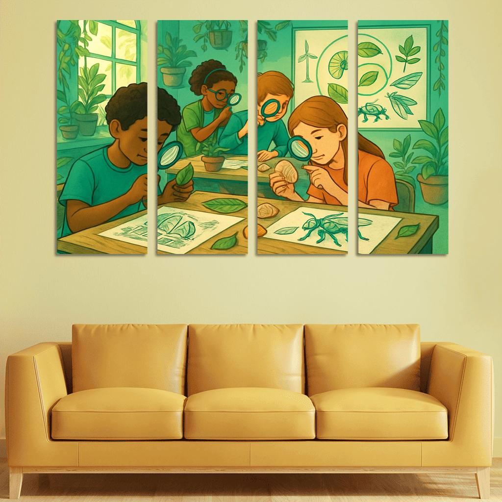 Biomimicry Lab Learning Innovation From Nature multi-panel paintings