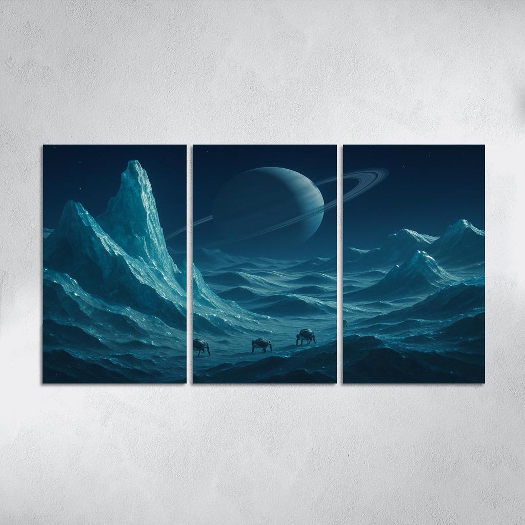 Crystal Frost Dunes On A Carbon Ice Moon wall art