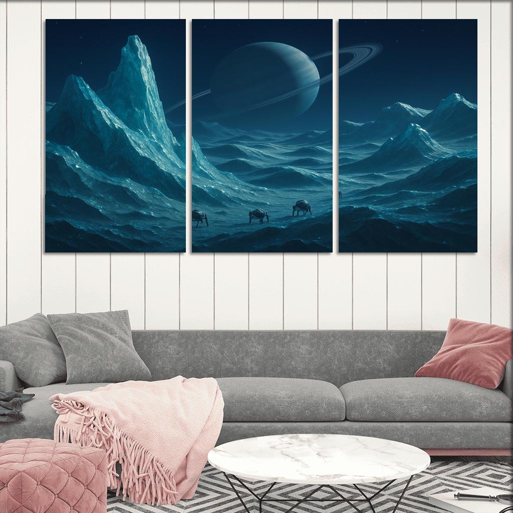Crystal Frost Dunes On A Carbon Ice Moon wall art
