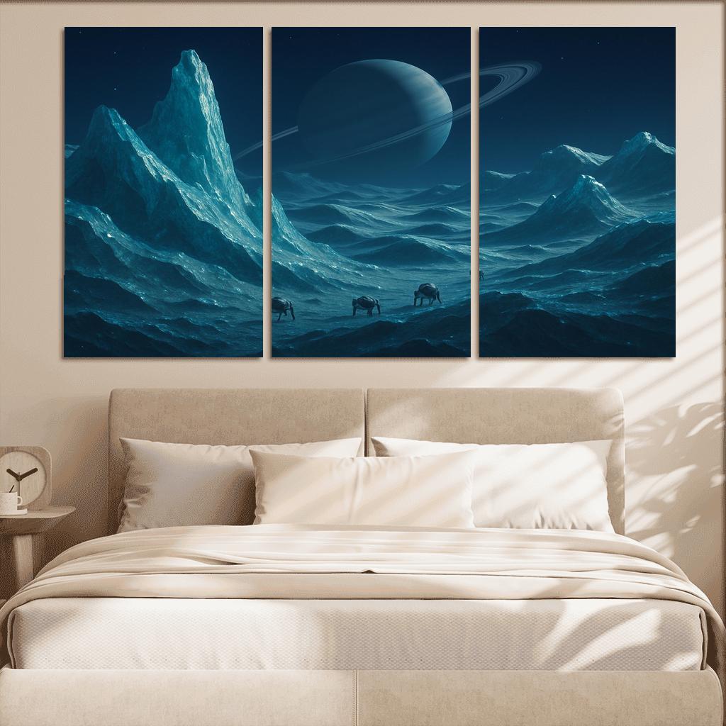 Crystal Frost Dunes On A Carbon Ice Moon wall art