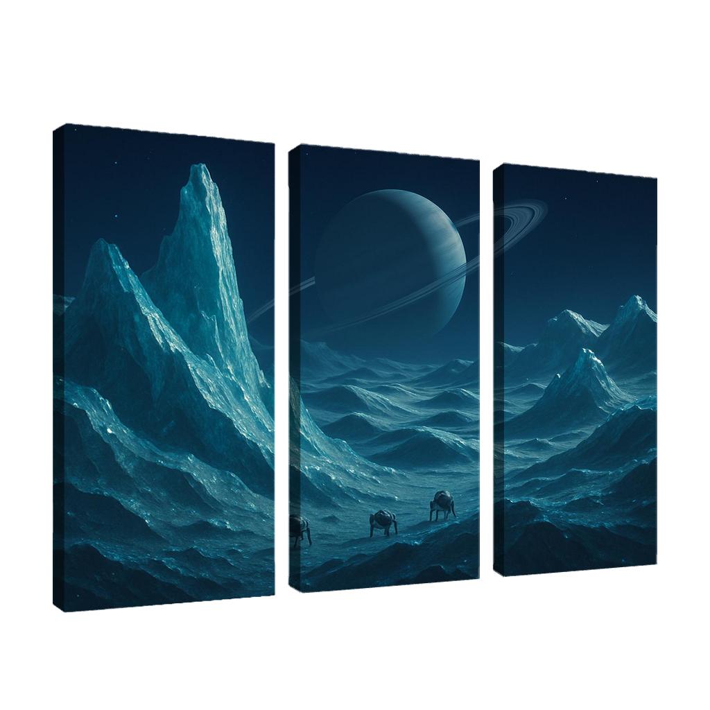 Crystal Frost Dunes On A Carbon Ice Moon wall art