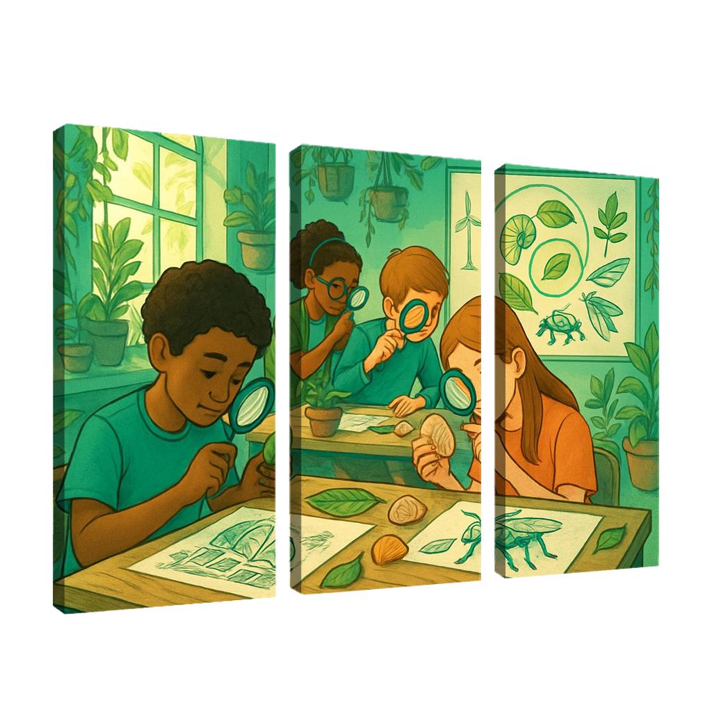 Biomimicry Lab Learning Innovation From Nature multi-panel paintings