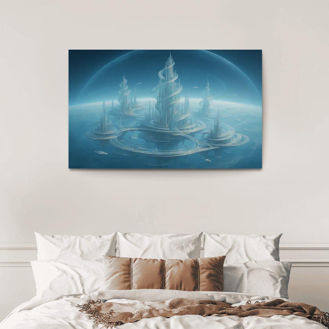 The Helix City Of Glass Horizons modern paintings frame
