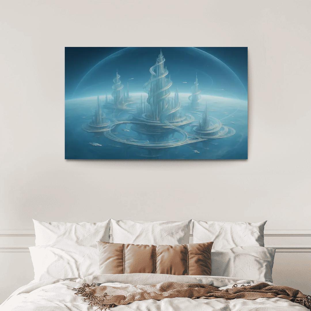 The Helix City Of Glass Horizons modern paintings frame