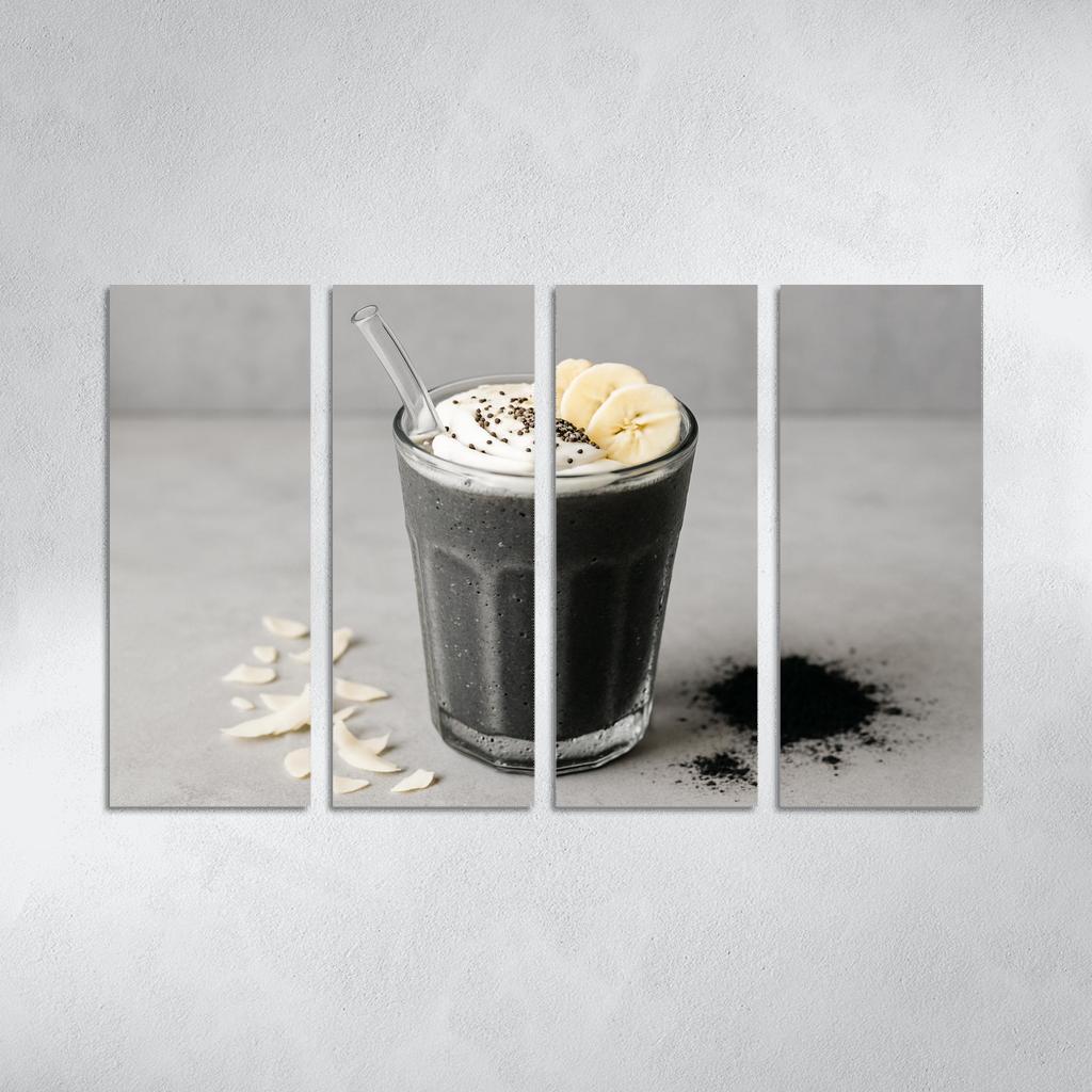 Midnight Coconut Charcoal Smoothie canvas paintings frame