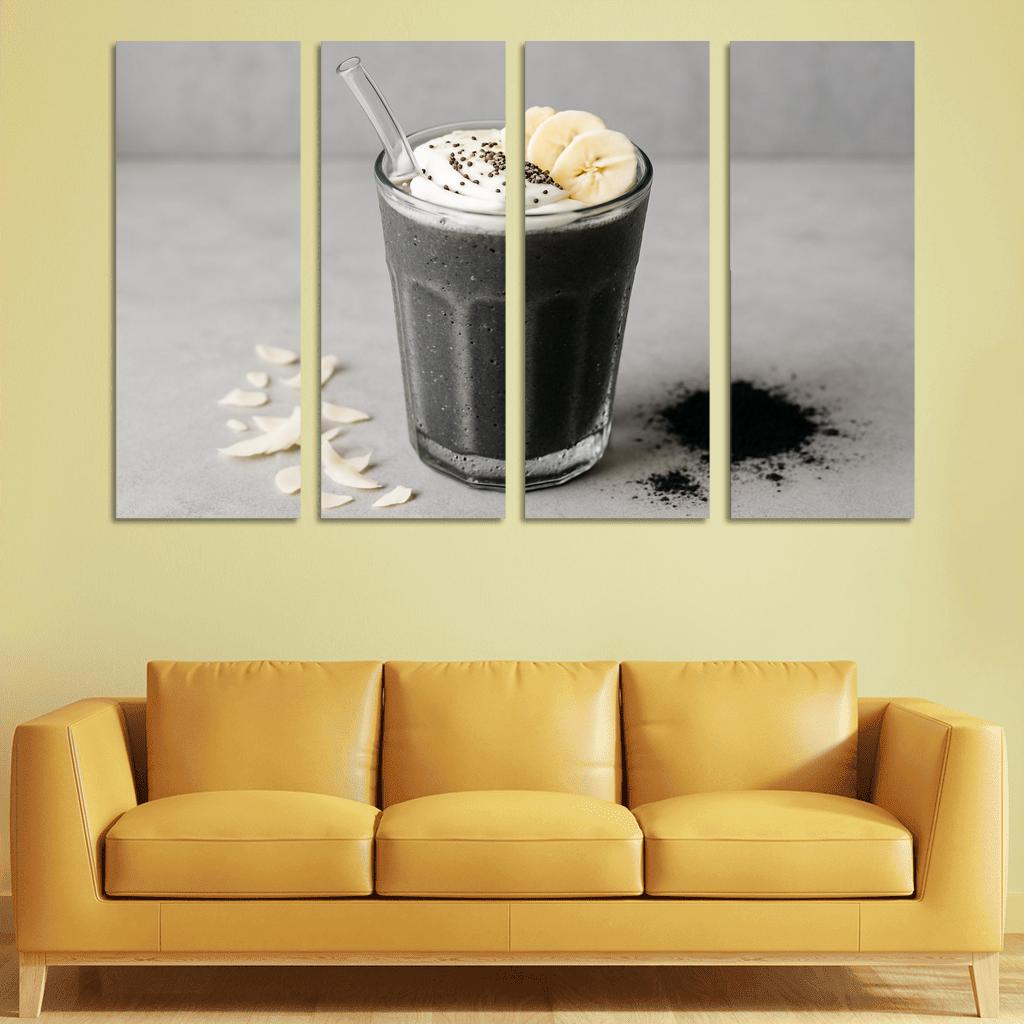 Midnight Coconut Charcoal Smoothie canvas paintings frame