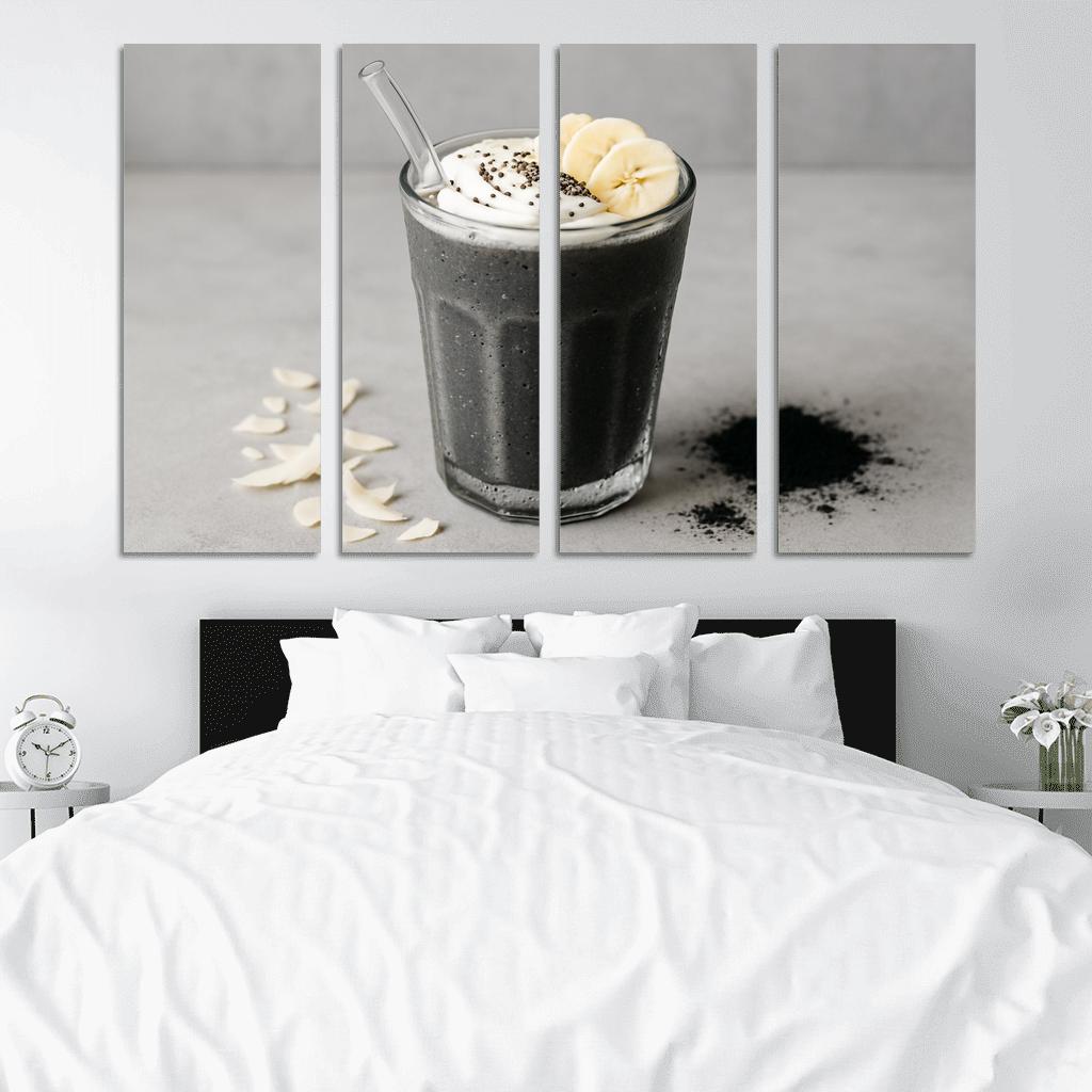 Midnight Coconut Charcoal Smoothie canvas paintings frame