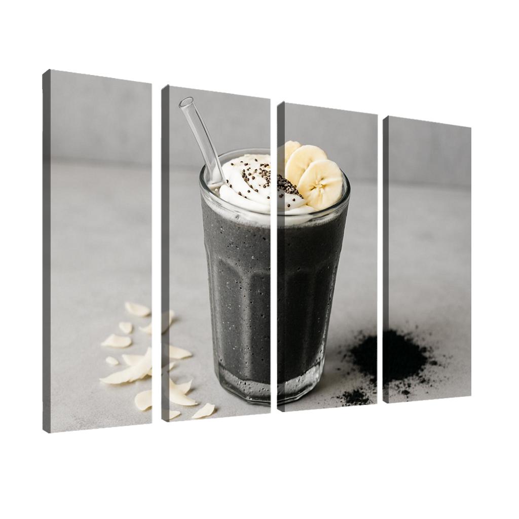 Midnight Coconut Charcoal Smoothie canvas paintings frame