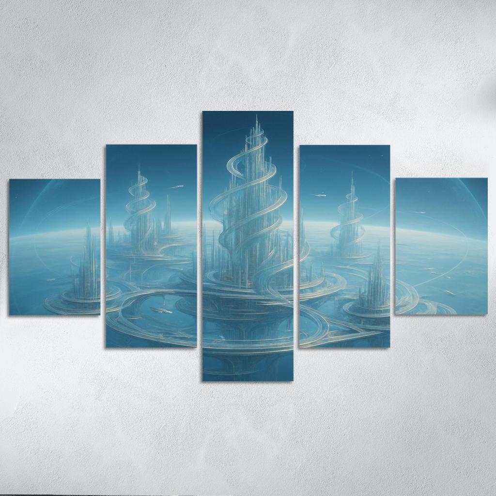 The Helix City Of Glass Horizons modern paintings frame