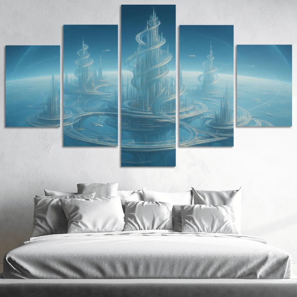 The Helix City Of Glass Horizons modern paintings frame