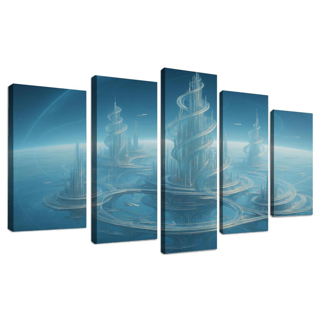 The Helix City Of Glass Horizons modern paintings frame