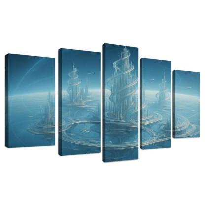 The Helix City Of Glass Horizons modern paintings frame