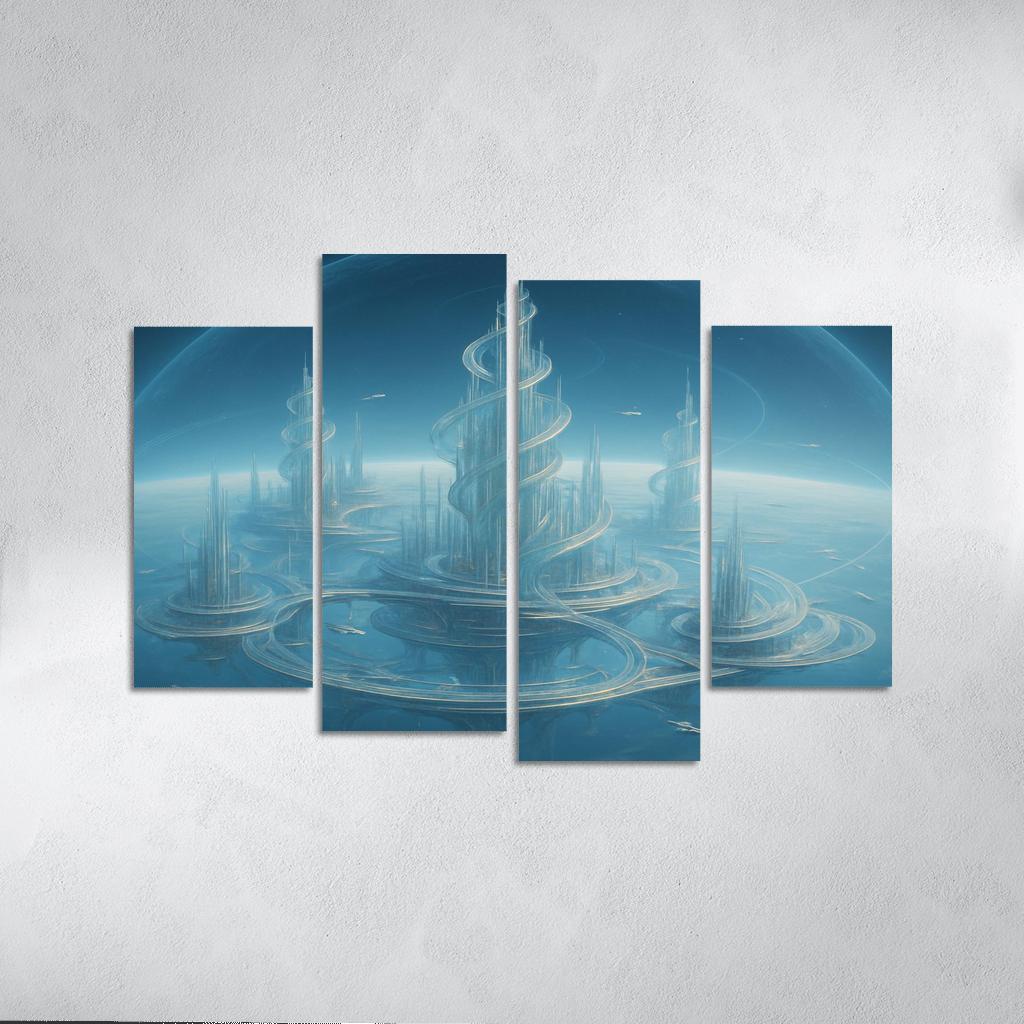 The Helix City Of Glass Horizons modern paintings frame