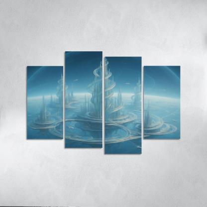 The Helix City Of Glass Horizons modern paintings frame