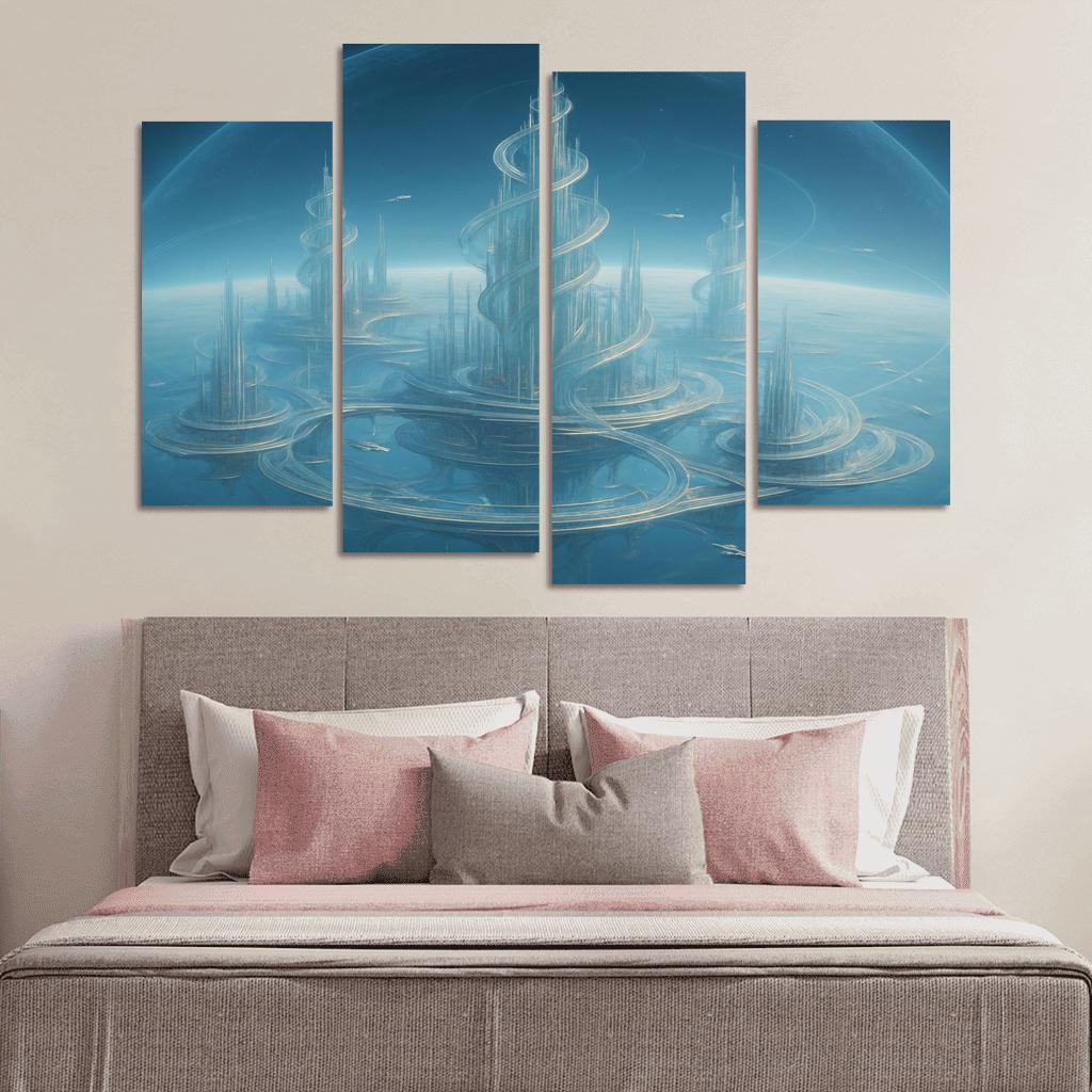 The Helix City Of Glass Horizons modern paintings frame
