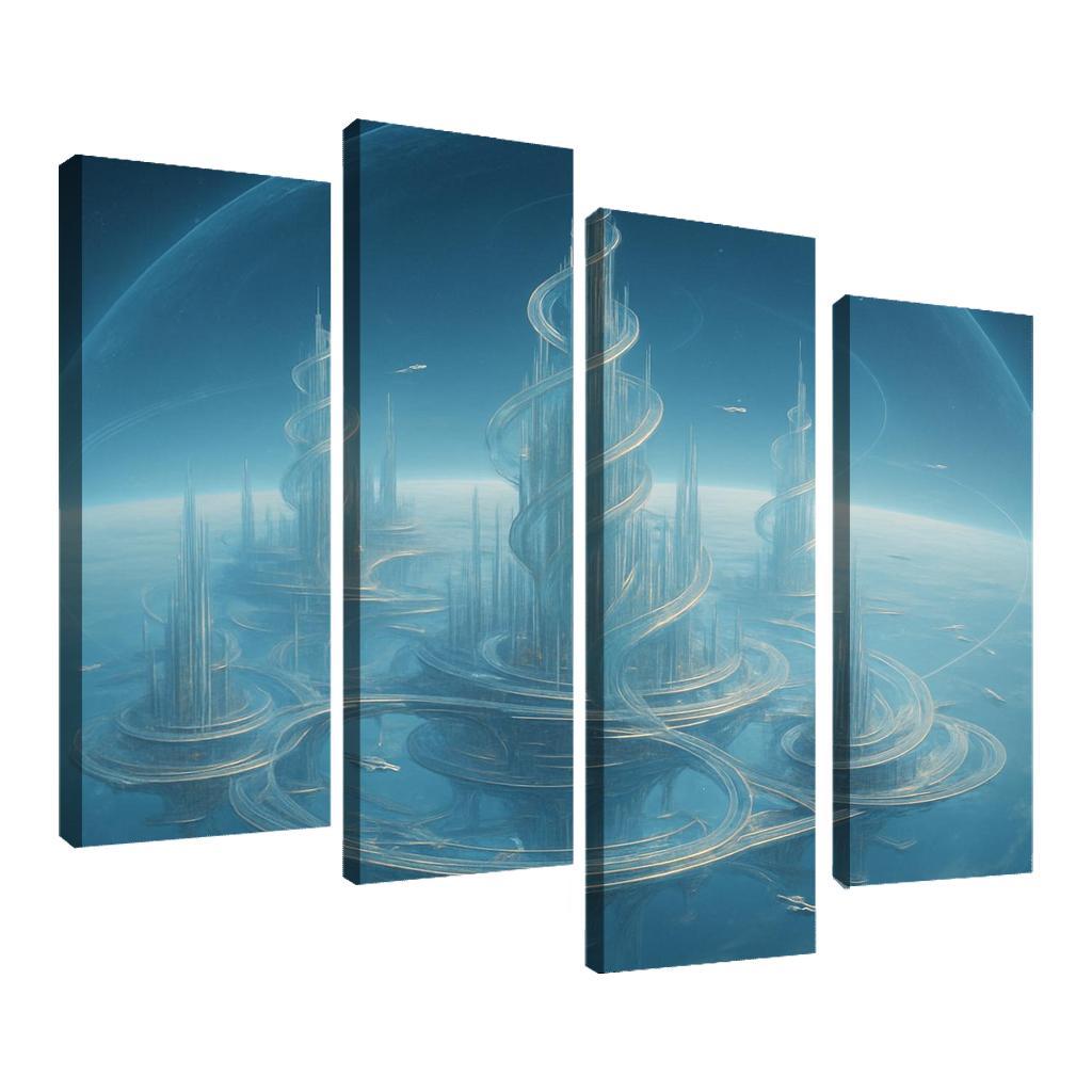 The Helix City Of Glass Horizons modern paintings frame