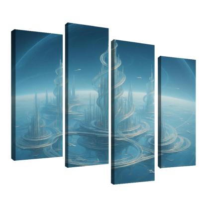 The Helix City Of Glass Horizons modern paintings frame
