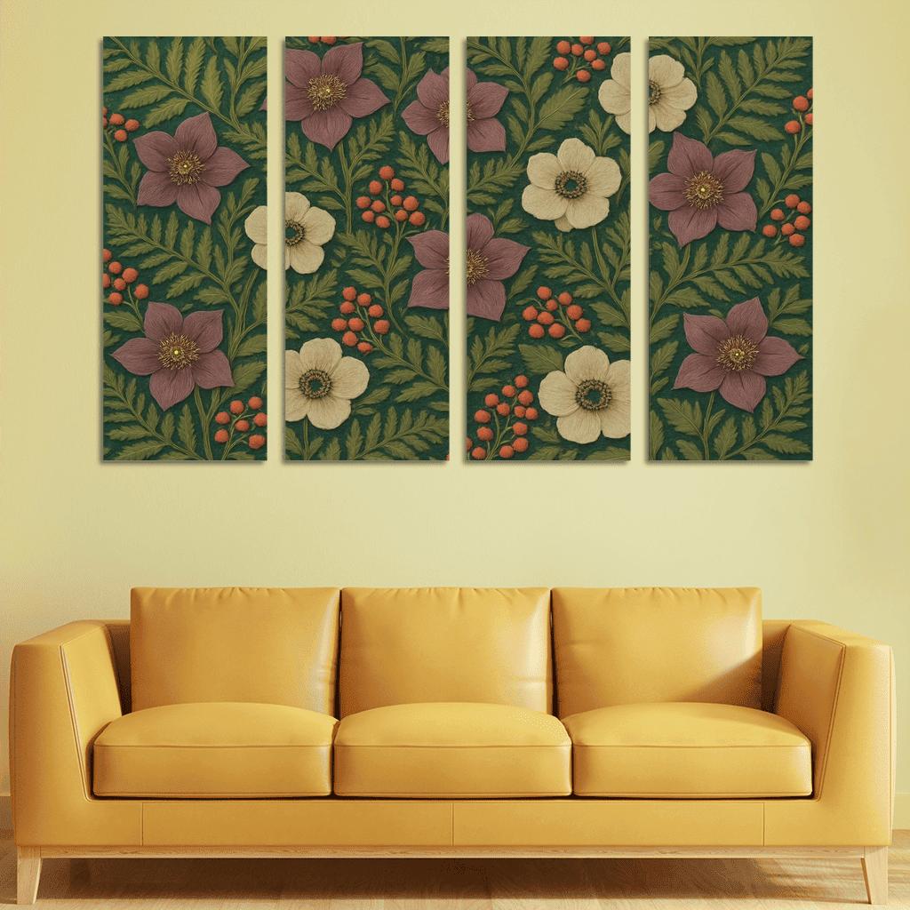 Botanical Tapestry Of Whispering Ferns abstract paintings frame