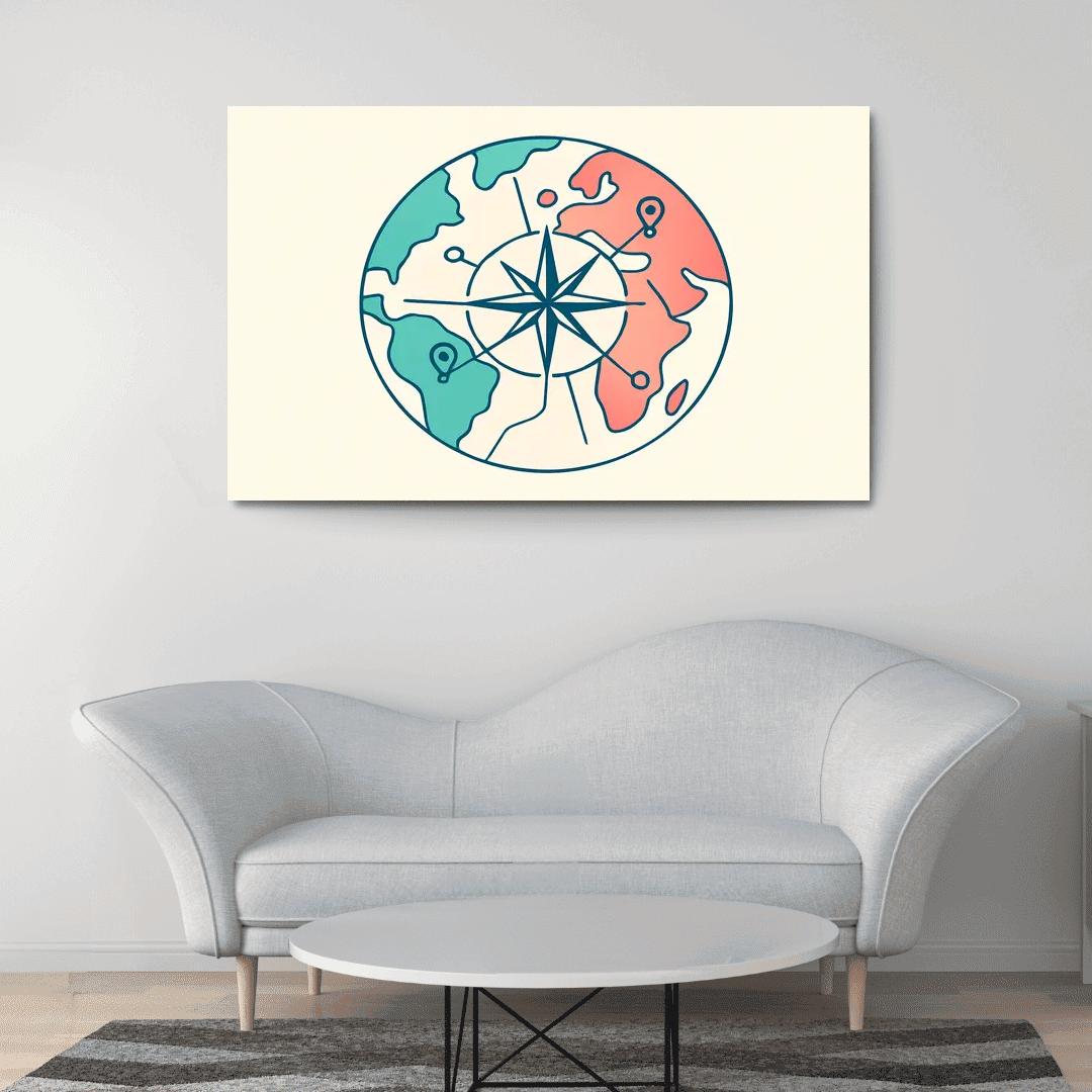 Chromatic Compass World abstract paintings frame