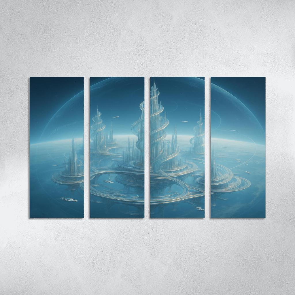 The Helix City Of Glass Horizons modern paintings frame