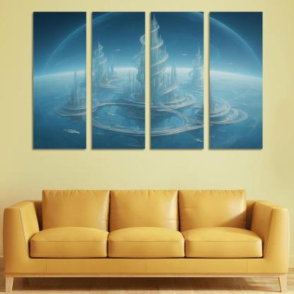 The Helix City Of Glass Horizons modern paintings frame