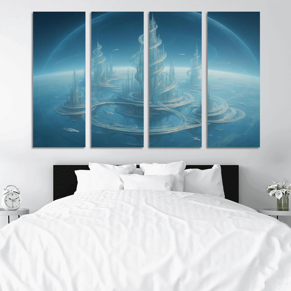 The Helix City Of Glass Horizons modern paintings frame