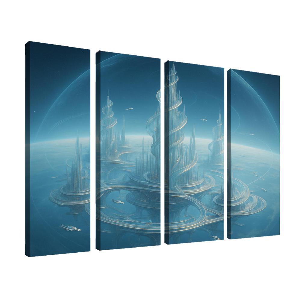 The Helix City Of Glass Horizons modern paintings frame