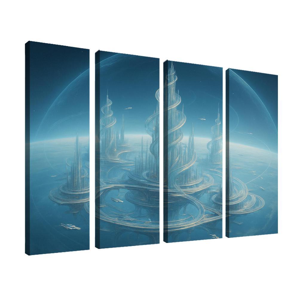 The Helix City Of Glass Horizons modern paintings frame
