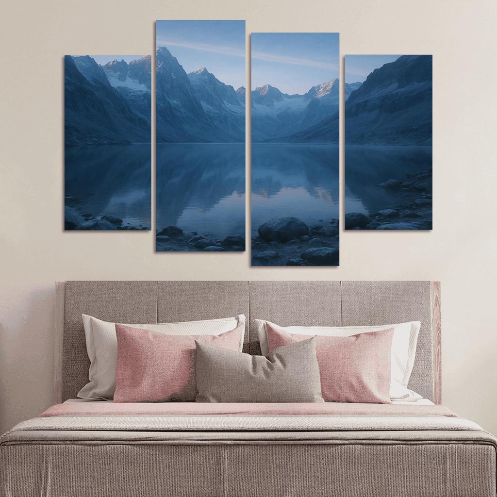 Opaline Dawn At Mirror Glacier Basin modern paintings frame