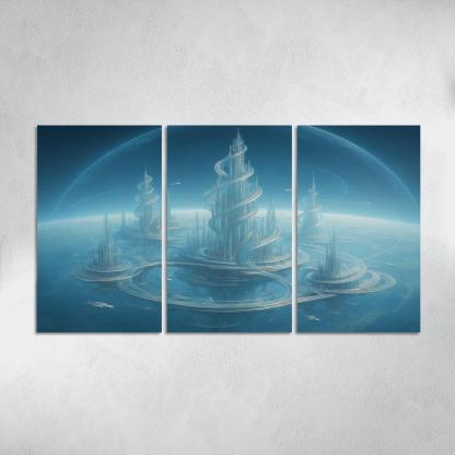 The Helix City Of Glass Horizons modern paintings frame