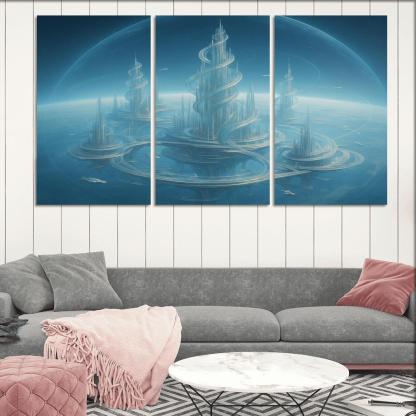 The Helix City Of Glass Horizons modern paintings frame