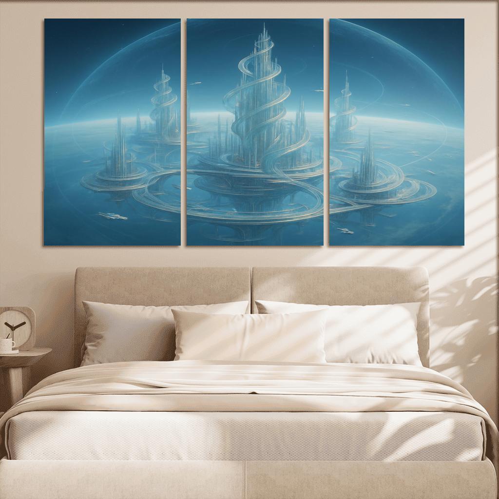 The Helix City Of Glass Horizons modern paintings frame