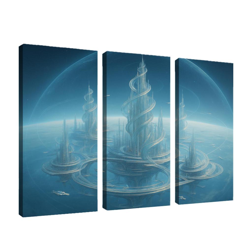 The Helix City Of Glass Horizons modern paintings frame